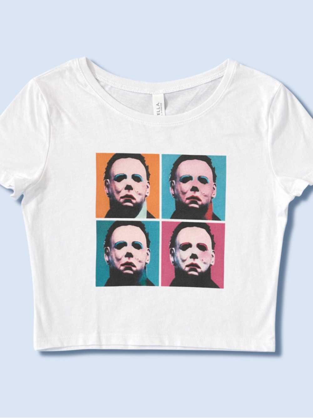 Michael Myers Halloween Horror Movie Crop Top Baby Tee Graphic Shirt XS/S